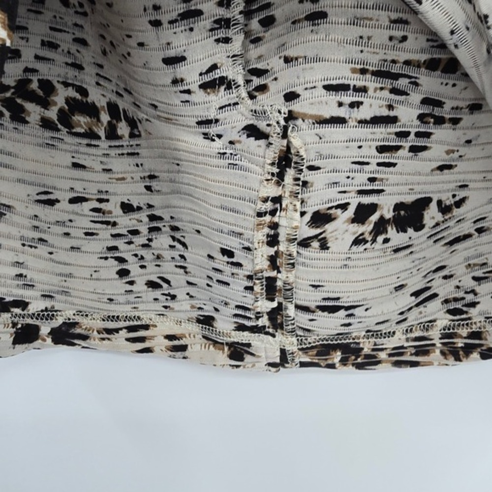 New Directions Women's Black Ivory‎ Leopard Print Mesh Pleated Midi Skirt XL - Picture 6 of 11